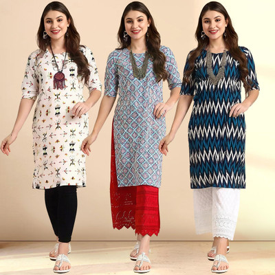 EthnicBasket Women Printed A-line Kurta(Multicolor)