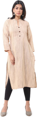 DESHBANDHU DBK Women Self Design Straight Kurta(Beige)