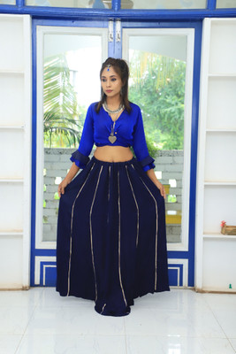 it's bani Women Ethnic Top Skirt Set