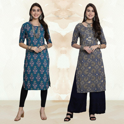 Moda Rapido Women Printed A-line Kurta(Multicolor)