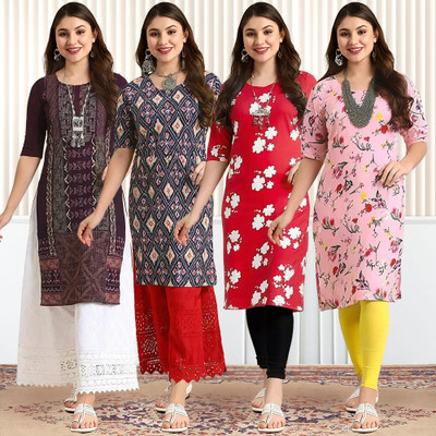 1 Stop Fashion Women Printed A-line Kurta(Multicolor)