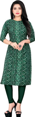 The Ind RIvaaz Women Printed A-line Kurta(Green)