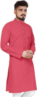 StoneHeart Men Solid Ethnic Dress Kurta(Pink)