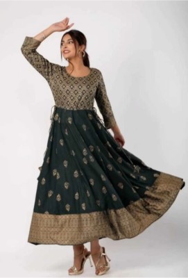 laxmi creation Anarkali Gown(Green)