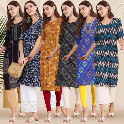 1 Stop Fashion Women Printed A-line Kurta(Multicolor)