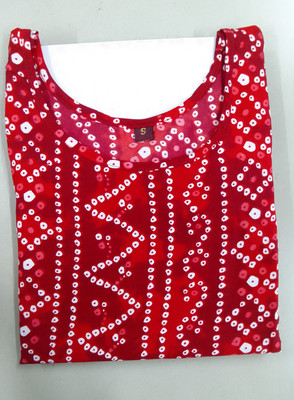 TITHIGARMENTS Women Printed Straight Kurta(Red)
