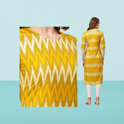 Laliitatex Women Printed A-line Kurta(Yellow)