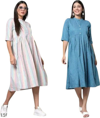 Houseofcommonk Women Printed Anarkali Kurta(Multicolor)