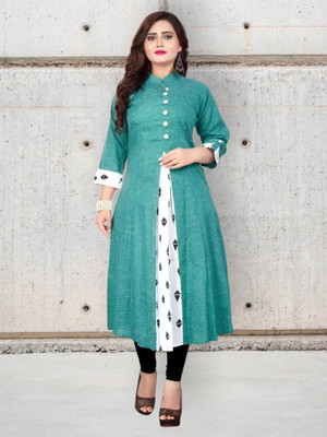 Texpa Fashions Women Self Design A-line Kurta(Light Blue)