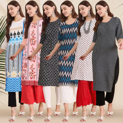 1 Stop Fashion Women Printed A-line Kurta(Multicolor)