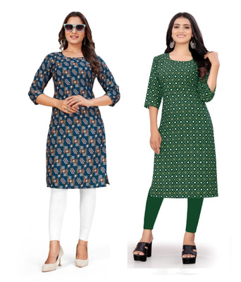 SUMITA SAREE Women Printed Straight Kurta(Multicolor)