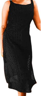 GREENRA CREATION Women Embroidered Straight Kurta(Black)