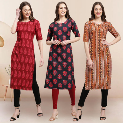 1 Stop Fashion Women Printed A-line Kurta(Multicolor)