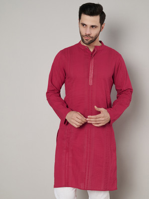 JAPER KURTI Men Solid Straight Kurta(Maroon)