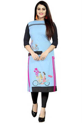 tanvi creation Women Printed Straight Kurta(Multicolor)