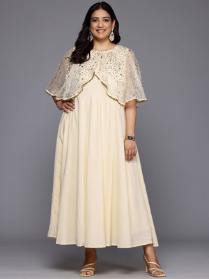 A Plus by Ahalyaa Flared/A-line Gown(White)