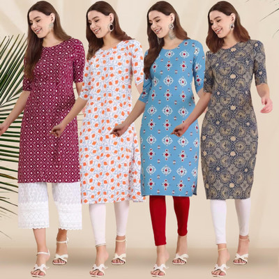 1 Stop Fashion Women Printed A-line Kurta(Multicolor)