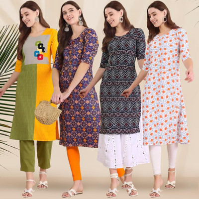 1 Stop Fashion Women Printed A-line Kurta(Multicolor)