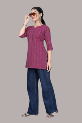 Texpaz Women Solid Anarkali Kurta(Purple)