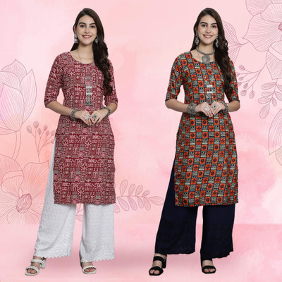 EthnicBasket Women Printed A-line Kurta(Multicolor)