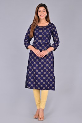 Shivaangi Fashion Women Printed A-line Kurta(Blue)