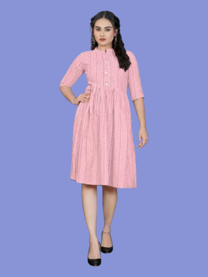 Db Fashion Xp Women Printed Anarkali Kurta(Pink)