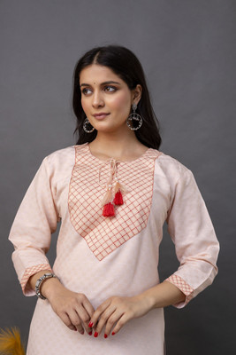 Tibra Attire Women Embroidered Straight Kurta(Black)