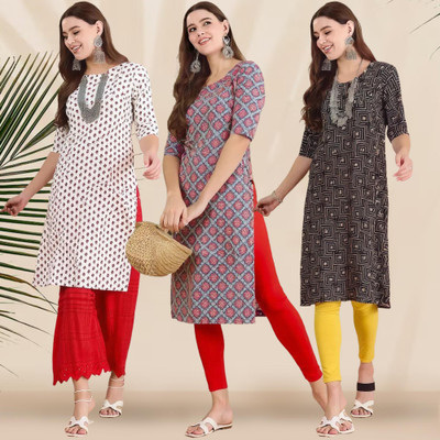EthnicBasket Women Printed A-line Kurta(Multicolor)