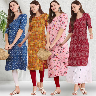 1 Stop Fashion Women Printed A-line Kurta(Multicolor)