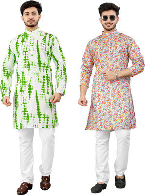 DHASU TRENDZ Men Printed Straight Kurta(Multicolor)