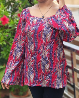 HouseOfCommon Women Self Design A-line Kurta(Purple)