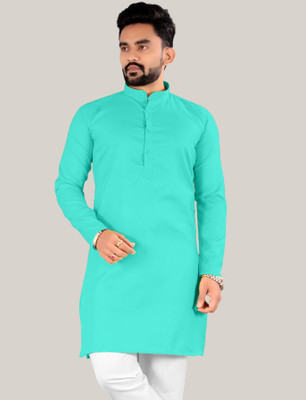 balajiis Men Solid Straight Kurta(Blue)