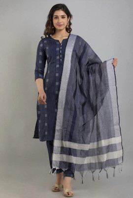 Maharaja textile Women Printed A-line Kurta(Blue)