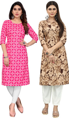 MARIDI FASHION Women Printed Straight Kurta(Multicolor)