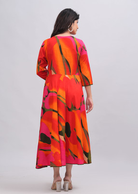 BST TEXTILES Women Floral Print Anarkali Kurta(Pink)