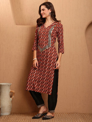 Youthnic Women Printed Straight Kurta(Multicolor)