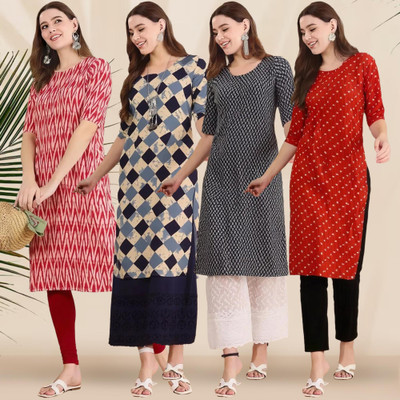 1 Stop Fashion Women Printed A-line Kurta(Multicolor)