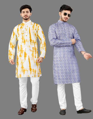 DHASU TRENDZ Men Printed Straight Kurta(Multicolor)
