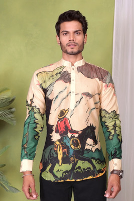 Nnc Men Printed Straight Kurta(Multicolor)