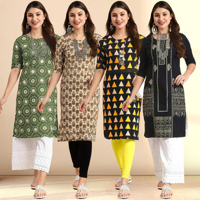 1 Stop Fashion Women Printed A-line Kurta(Multicolor)