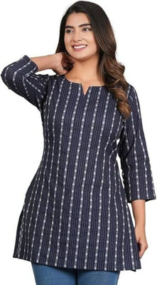 Burundi Blu Women Embroidered A-line Kurta(Dark Blue)