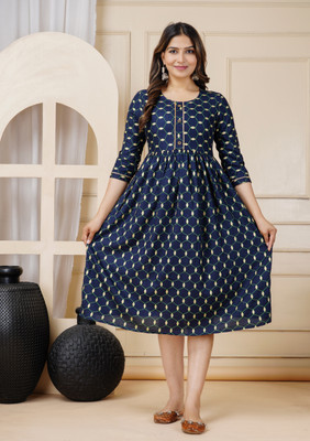 Kaif Enterprises Women Printed Anarkali Kurta(Green)