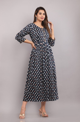 HouseOfCommon Women Printed A-line Kurta(Multicolor)