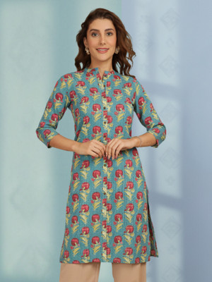 BIRDIE fashion Women Printed, Striped Straight Kurta(Multicolor)