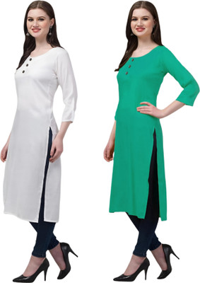 Coft Women Solid Straight Kurta(Multicolor)