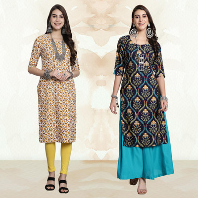 Moda Rapido Women Printed A-line Kurta(Multicolor)