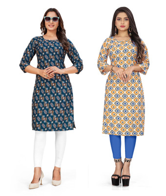 dharmanandan creation Women Printed A-line Kurta(Multicolor)