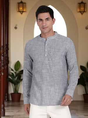 THE SOUL PATROL Men Solid Straight Kurta(Dark Blue)