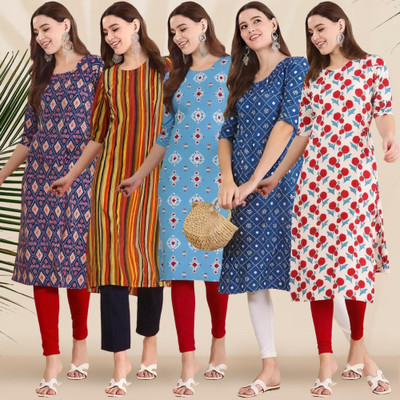 EthnicBasket Women Printed A-line Kurta(Multicolor)