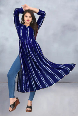dealbazaars Women Printed Pakistani Kurta(Black)